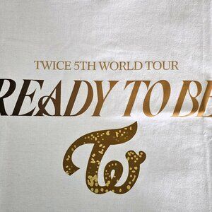 NWOT Twice Women's TShirt Ready to Be 5th World Tour White Gold Medium Cotton